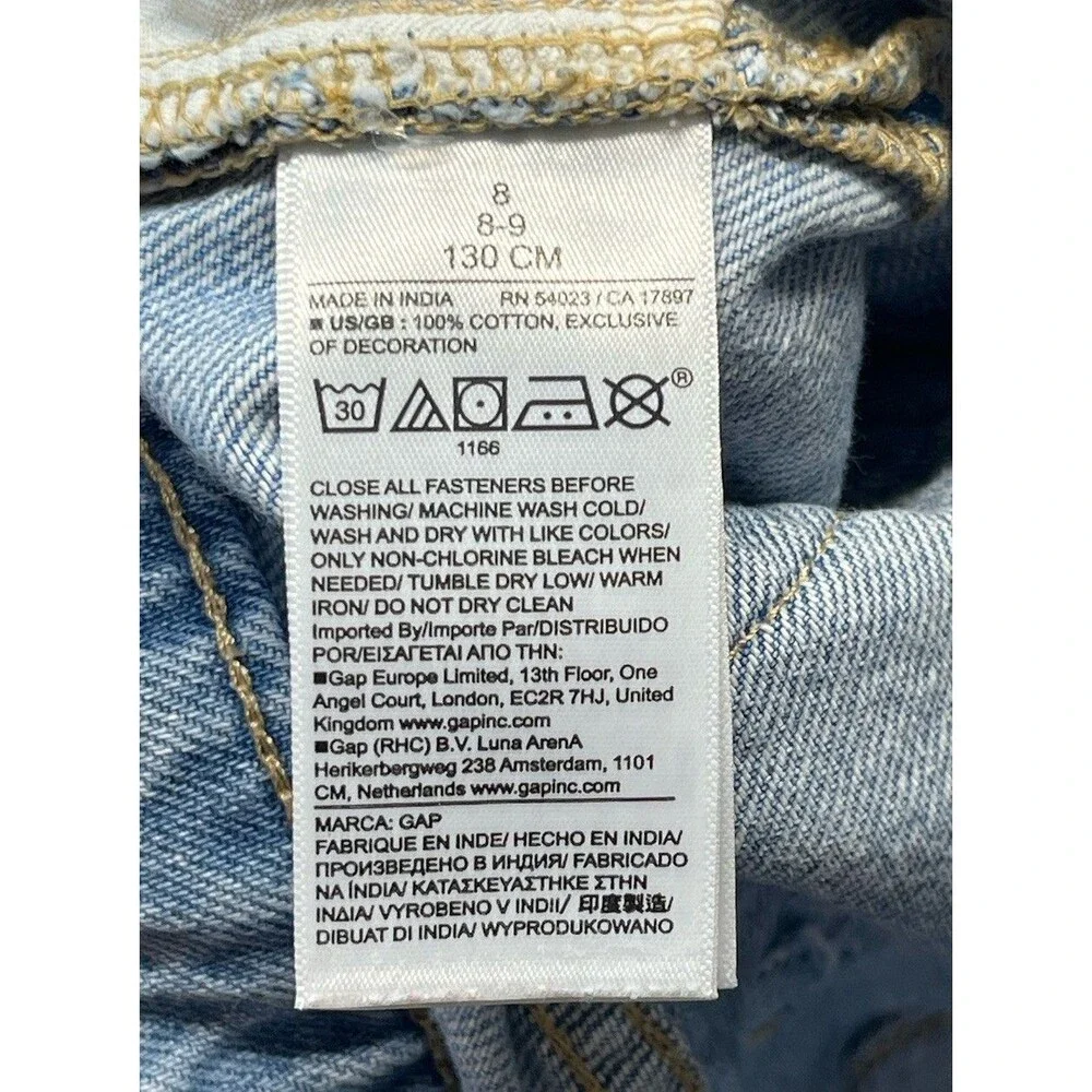 Gap Jeans Girls 8 Denim Wide Leg Butterfly Patch Baggy Slouchy Y2K Cutegoth